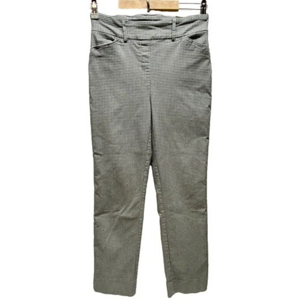 Hilary Radley Pants‎ Women's Small Black White Check Stretch Pull-On Ankle Slim